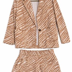 Target Beige and White Zebra-Print Blazer